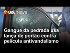 Gangue da pedrada passa a usar lança de portão para furar películas antivandalismo e acessar carros