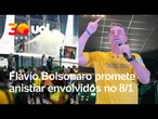 Flávio Bolsonaro promete anistiar envolvidos no 8/1 e ataca Moraes: 'Tirano'