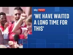 Crowds of jubilant fans attend Arsenal parade in North London