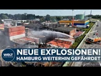 HAMBURGER HAFEN: Neue Explosionen nach Großbrand – Feuerwehr seit drei Tagen im Dauereinsatz