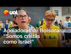 Apoiadoras de Bolsonaro vão para manifestação com bandeira de Israel: 'Somos cristãs como Israel'