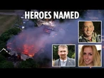 Two hero firefighters and local man pictured after they were killed in horrific fire at ex-RAF base