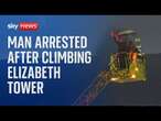 Man who climbed the Elizabeth Tower holding Palestinian flag arrested after 16 hours stand-off