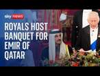 Watch live: King and Queen host banquet for Qatari state visit