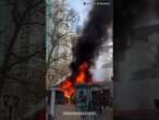 Shocking footage of fire ERUPTING at NYC Christmas market