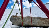 A pacing dog helps Swiss rescuers find a man who fell into a glacier