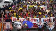 Indigenous people march in Brazil's capital against bill limiting land rights