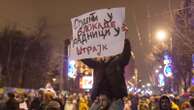 Protesters hold a noisy demonstration against Serbia's populist leadership