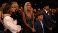 George Strait's grandkids watch as he accepts CMA lifetime achievement awardThe "king of country music" was honored at the 2024 CMA Awards on Nov. 20.11/21/2024 11:21:18 EST