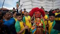 Festival season starts in Nepal with devotees honoring a living goddess