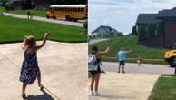 Older sisters greet younger sister at school bus stop, continuing sweet traditionLoxley greeted her older sisters every day at the bus stop for three years.8/23/2024 04:41:52 EDT