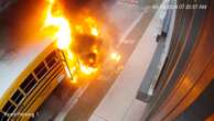 Hero bus driver saves 9 kids before school bus goes up in flames