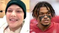 YouTube/Getty ImagesIsabella Strahan and football player Greg Brooks Jr. bond over brain tumor journeyBoth Strahan and Brooks were diagnosed with brain tumors in 2023.3/27/2024 05:47:36 EDT