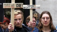 Women's rights activists rally in Belgium fearing US plans for birth control supplies