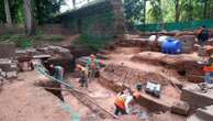 Cambodian archaeologists discover a dozen centuries-old sandstone statues at Angkor UNESCO site