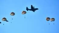 Hundreds of parachutists drop over Dutch heath to commemorate World War II operation