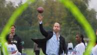 Prince William tries his hand at flag football in NFL event with kids in London