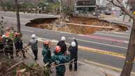 Motorcyclist who disappeared into huge Seoul sinkhole found dead after overnight search