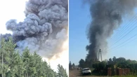 Płonie hala nieopodal Ciechocinka. Słup dymu i pilny apel władz