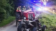 Czołowe zderzenie ciągnika z quadem. Nie żyje 31-latek