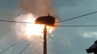 Młode bociany uratowane przed ogniem. Pożar po uderzeniu pioruna
