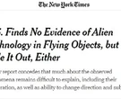 Dossier Ufo. Anticipazione: non ci sono prove di tecnologia aliena, ma non si può nemmeno escluderla