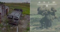 Vụ nổ như bom nguyên tử khi MLRS tầm xa M1991 của Triều Tiên bị phá hủy.