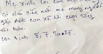 Người mẹ bỏ rơi bé trai trong rừng cao su Đồng Nai với mảnh giấy "xin lỗi con nhiều lắm"