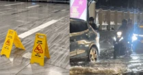 Sảnh và khu vực để xe nhà ga T3 lênh láng nước, nhiều tuyến đường ở TP.HCM hỗn loạn sau trận mưa lớn kéo dài