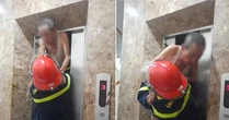 Giải cứu cụ ông mắc kẹt trong thang máy