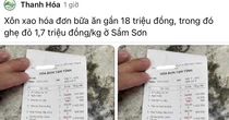 Xôn xao bữa ăn gần 18 triệu đồng ở Sầm Sơn