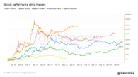 Bitcoin passes halfway point in halving cycle as price gains trail prior cycles
