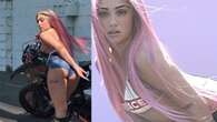 Lourdes Leon Ciccone, motociclista in micro shorts: la figlia di Madonna ha i capelli rosa