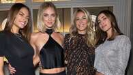 Chiara Ferragni con Elodie e Diletta Leotta: look dark, animalier e cristalli per la cena tra donne