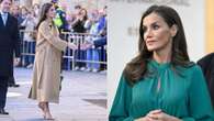 Letizia di Spagna è primaverile in verde smeraldo (ma ricicla il cappotto cammello dell’inverno)