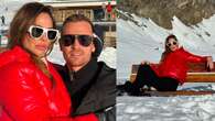 Ilary Blasi, Capodanno sulla neve con Bastian Muller e Isabel: sfoggia piumino rosso e maxi occhiali