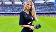 Diletta Leotta al Maradona per Napoli-Inter: mostra il pancione con la tuta “tagliata”