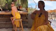 Alessia Marcuzzi a Formentera è hippie: il maxi abito a fiori lascia la schiena nuda