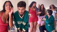 Georgina Rodriguez star di un videoclip musicale: balla in piscina col minidress rosso fuoco