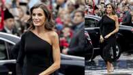 Letizia di Spagna dice addio al bon ton e incanta con un sensuale abito monospalla