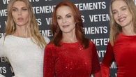 Bree Van de Kamp, da Desperate Housewife a Parigi: Marcia Cross sfila coperta di cristalli rossi