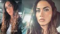 Il wet look di Melissa Satta: alle sfilate di Milano segue il trend dei capelli effetto bagnato