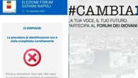 Elezioni Forum Giovani di Napoli, caos al voto online: domande bloccate e proteste. Marciani: "Problema risolto"