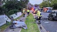 Terrifying pics of car being ripped in two