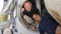 Astronauts welcome capsule that will bring them home