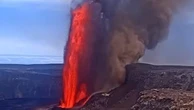 Flight warning as volcano spews lava 300m into air