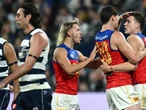 Lions crash Geelong's party to end 22-year 'hoodoo'