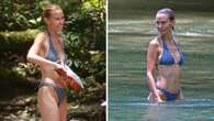 Lara Worthington enjoys bag of Doritos in cheeky bikini