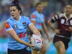 Rachael Pearson on outer of Sky Blues' Origin team