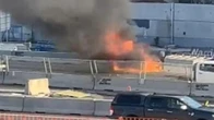 Major delays after car catches fire